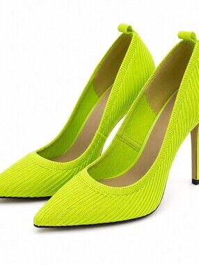 Neon Green Heels Mix No. 6 Pointed Toe Pumps Size 6 Statement Shoes 9